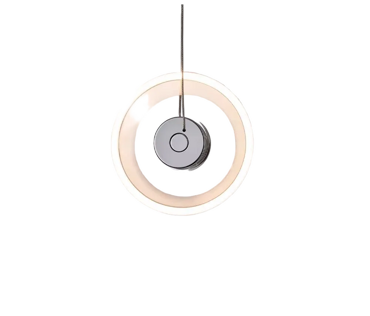 Modern minimalist luxury floating crystal chandelier | Minimalist artistic translucent disc design | Nordic style lighting fixture for living room, dining room, and staircase.