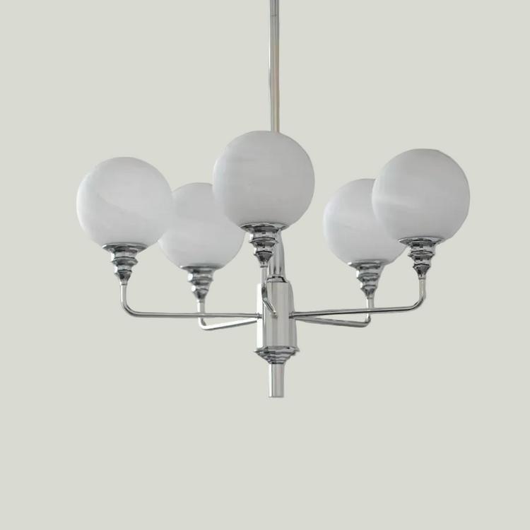 Bauhaus Original: Space Age Geometric Chandelier with Art Deco Tiered Detailing