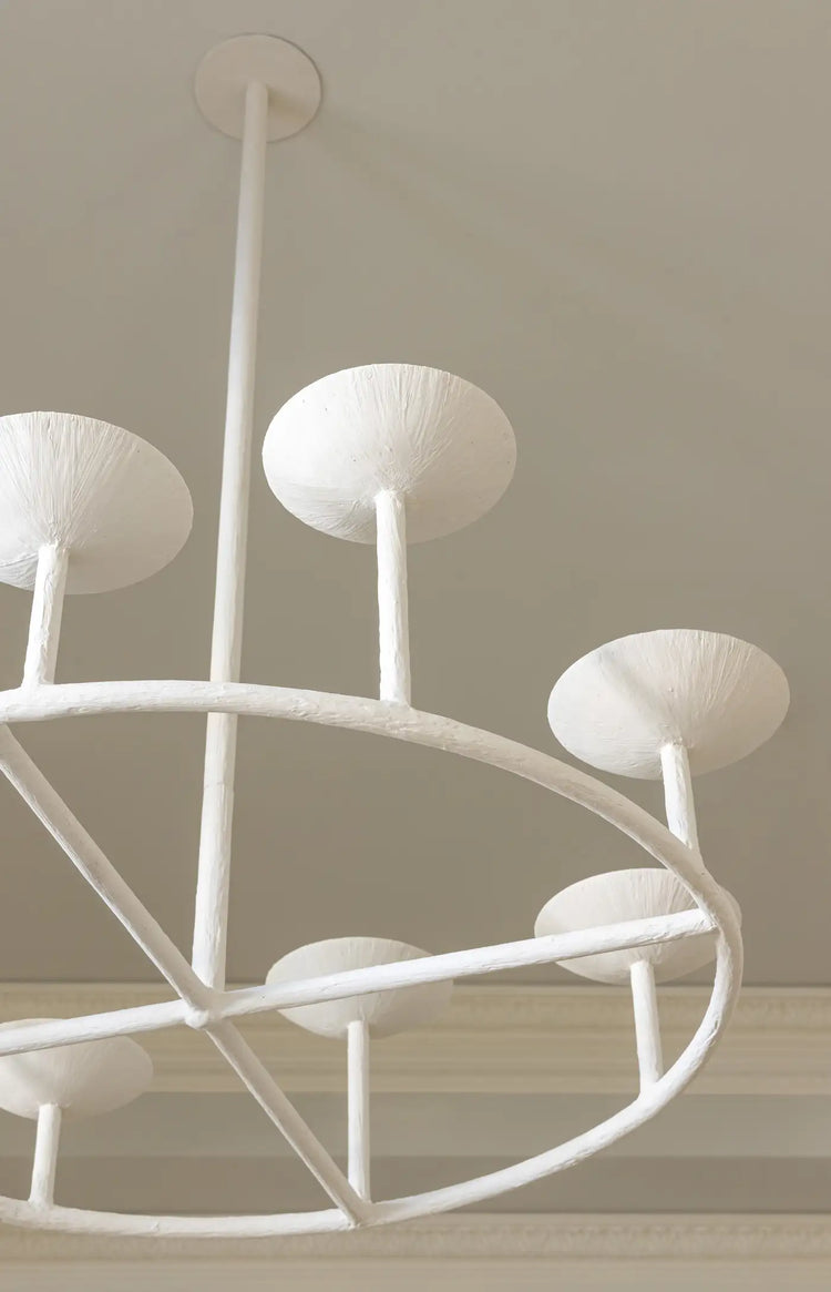 Circle of 8 Cups Plaster Chandelier