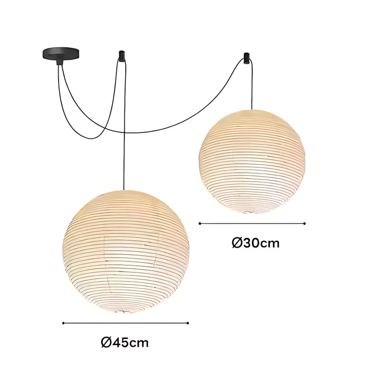 Akari 45A Washi Paper Round Series Pendant Lamp