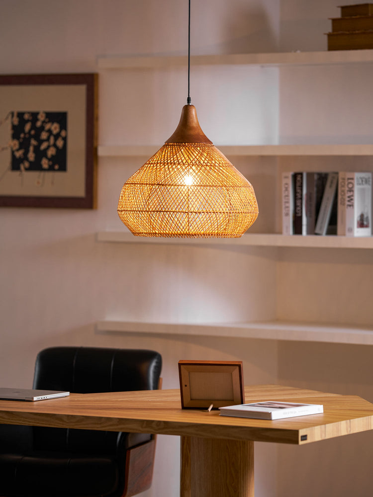 Braided Rattan Pendant Lamp