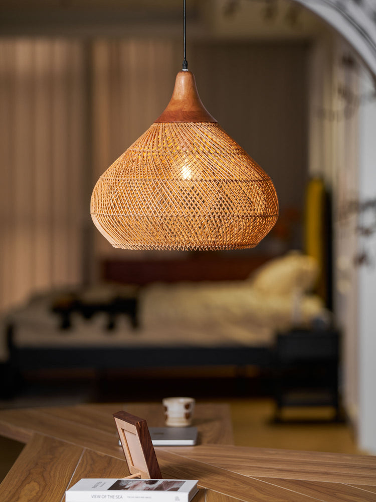 Braided Rattan Pendant Lamp
