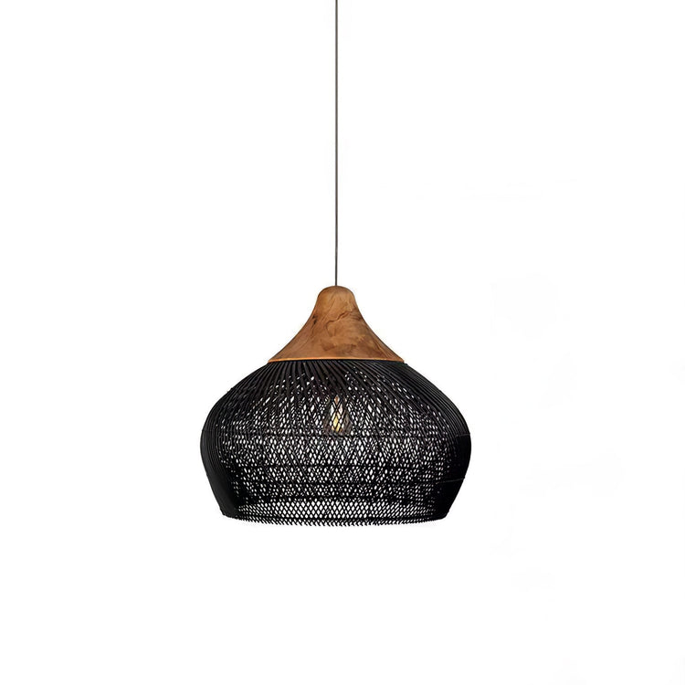 Braided Rattan Swag Pendant Lamp