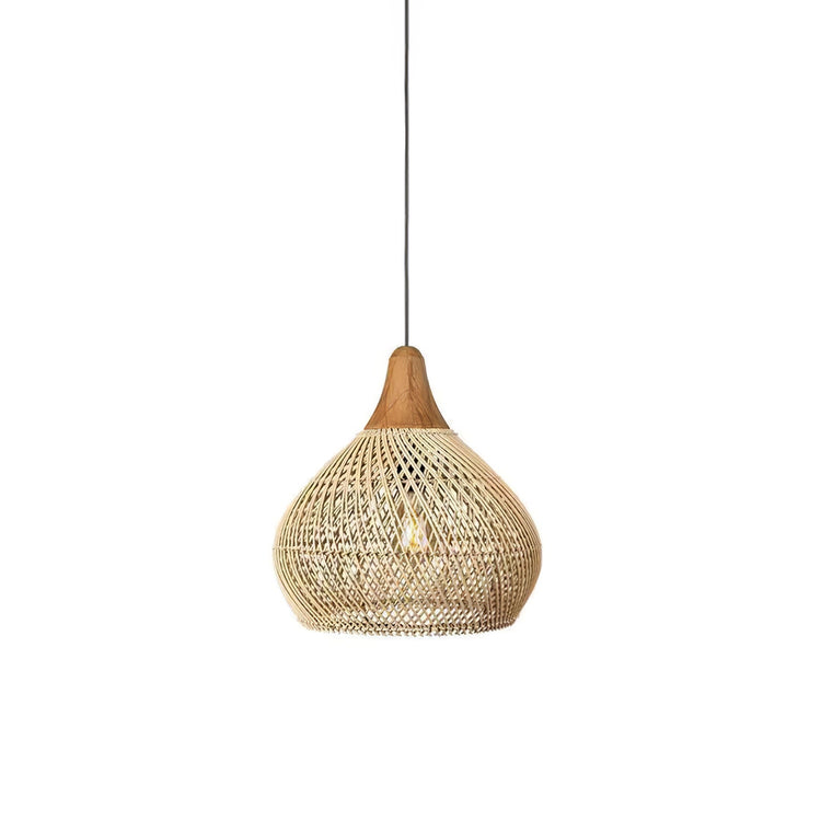 Braided Rattan Swag Pendant Lamp
