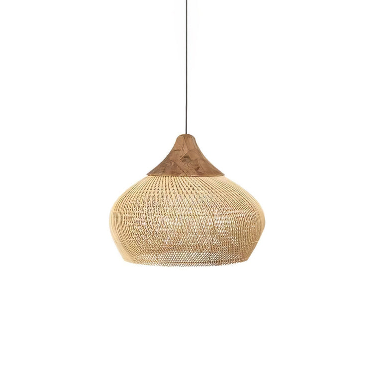 Braided Rattan Swag Pendant Lamp