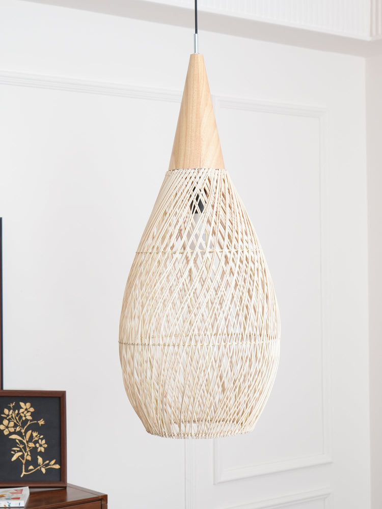Braided Rattan Swag Pendant Lamp