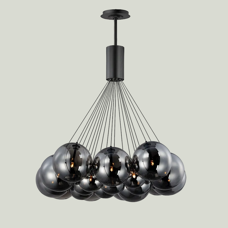 20 Light Multi Light Pendant. Black