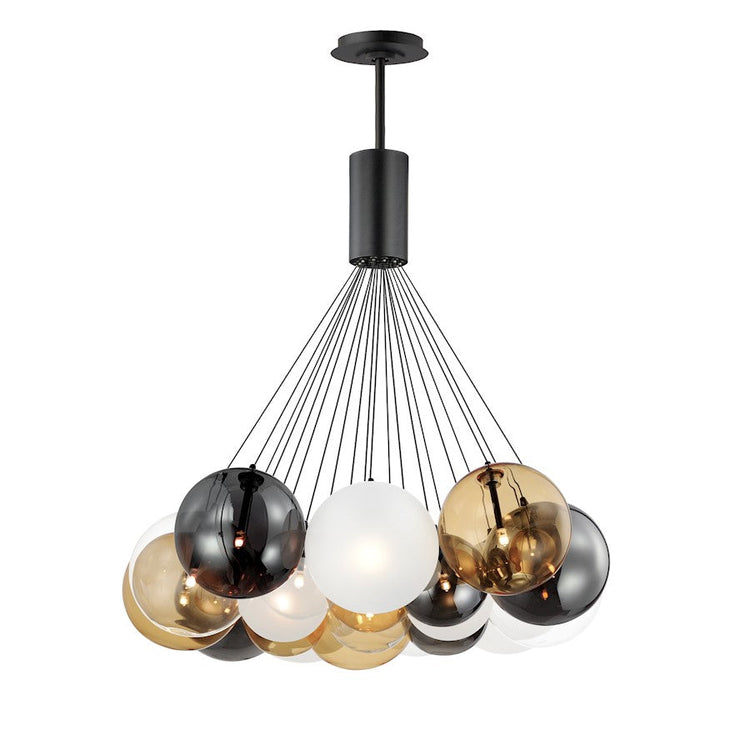 20 Light Multi Light Pendant. Black