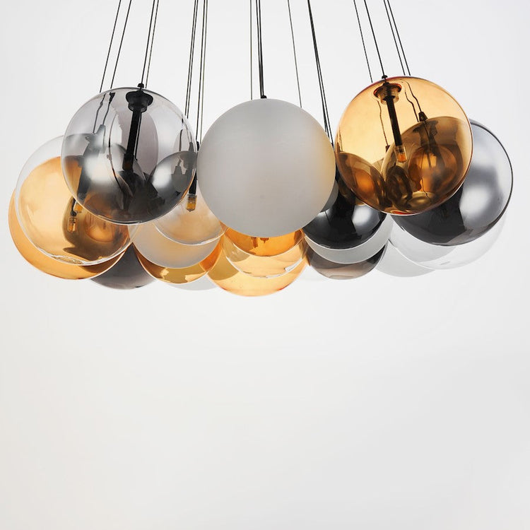 20 Light Multi Light Pendant. Black