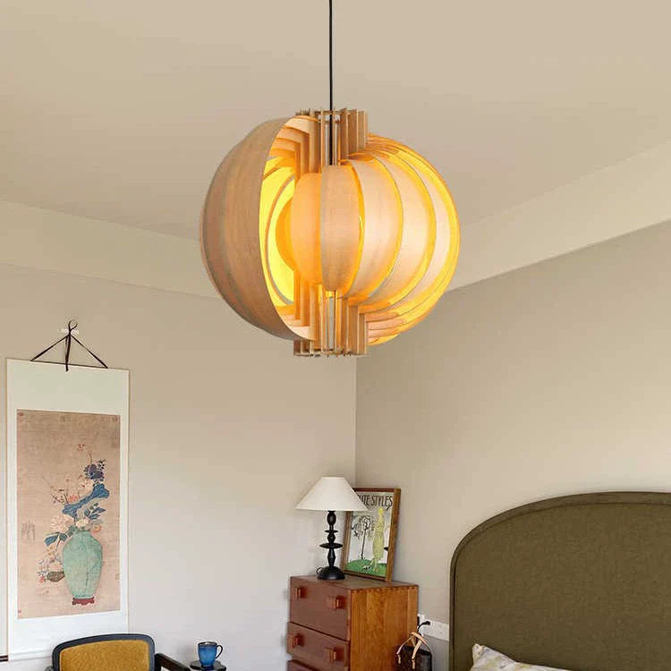 Harajuku Wooden Lantern Pendant Lamp