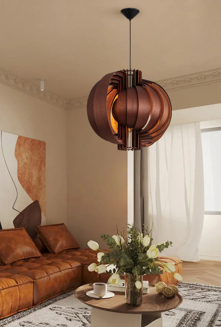 Harajuku Wooden Lantern Pendant Lamp