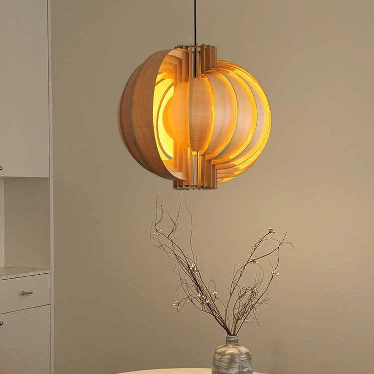 Harajuku Wooden Lantern Pendant Lamp