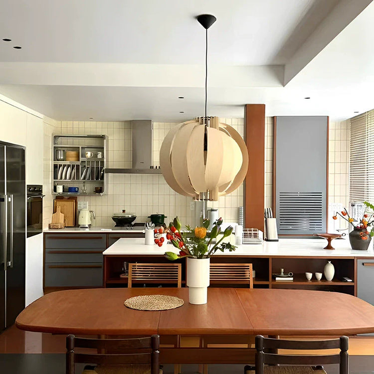 Harajuku Wooden Lantern Pendant Lamp