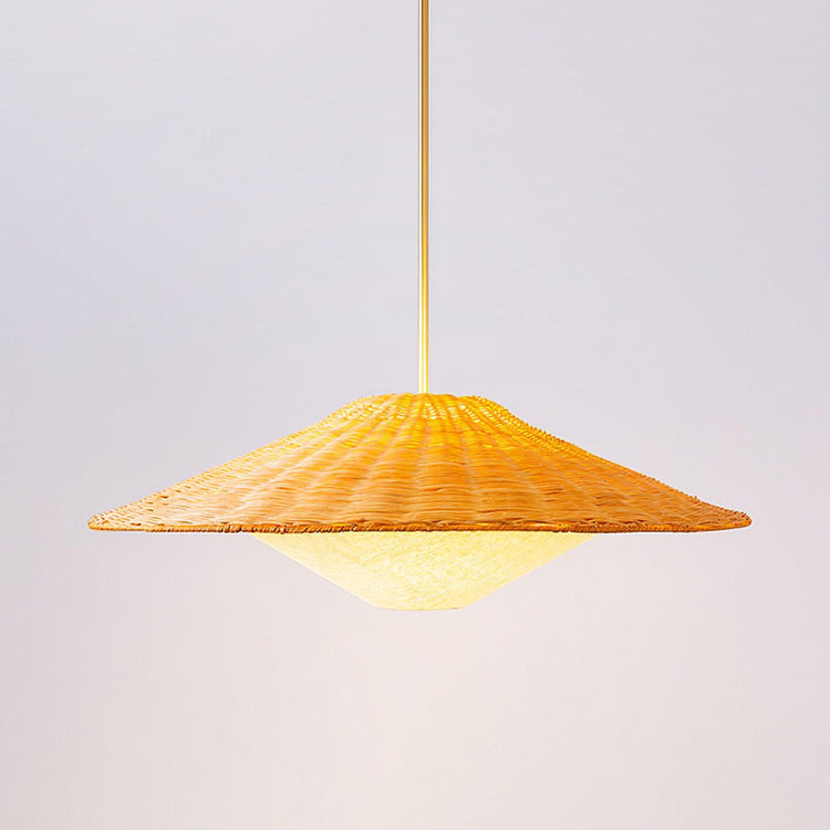 Rattan Hat Pendant Light