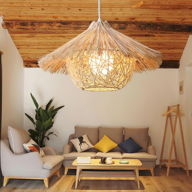 Straw Hat Pendant Light