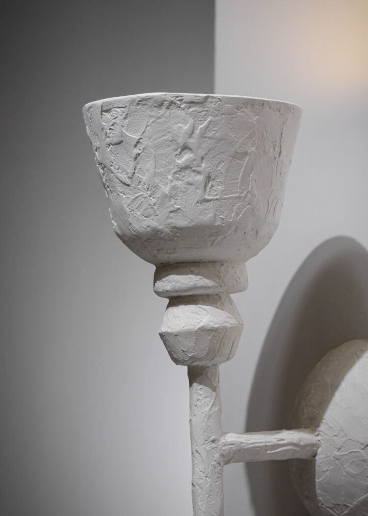 paire d’appliques en plâtre moderne dans le style de jean michel frank et diego giacometti