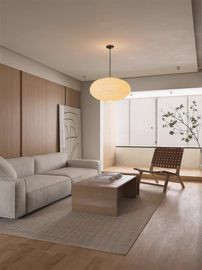 Soft Radiance from Above: Bring Tranquil Wabi-Sabi Warmth Home with the Paper Lantern Pendant