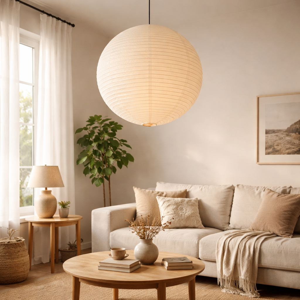 The Art of Soft Light: Elevate Your Home with the Akari 45A Washi Paper Pendant Lamp | Banerge
