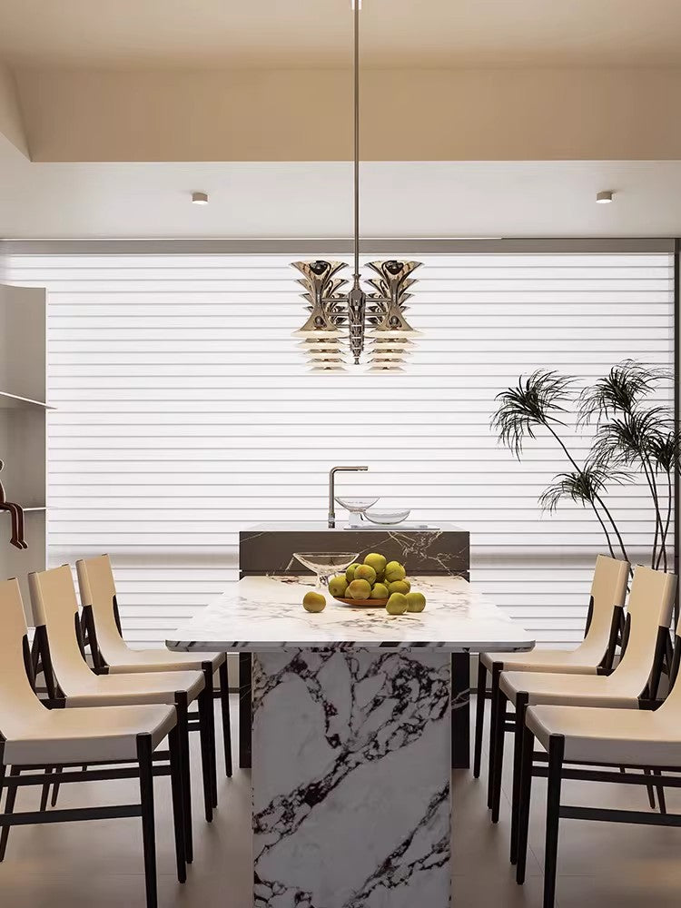 Bauhaus Horn Chandelier – Vintage Mid-Century Double-Sided Lighting Pendant