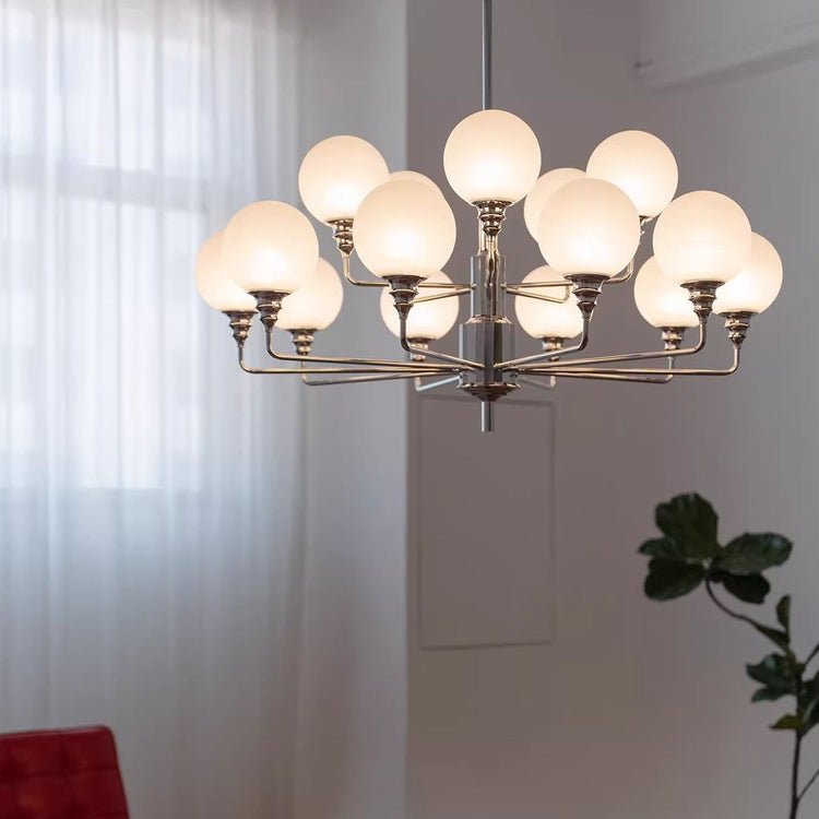 Bauhaus Original: Space Age Geometric Chandelier with Art Deco Tiered Detailing