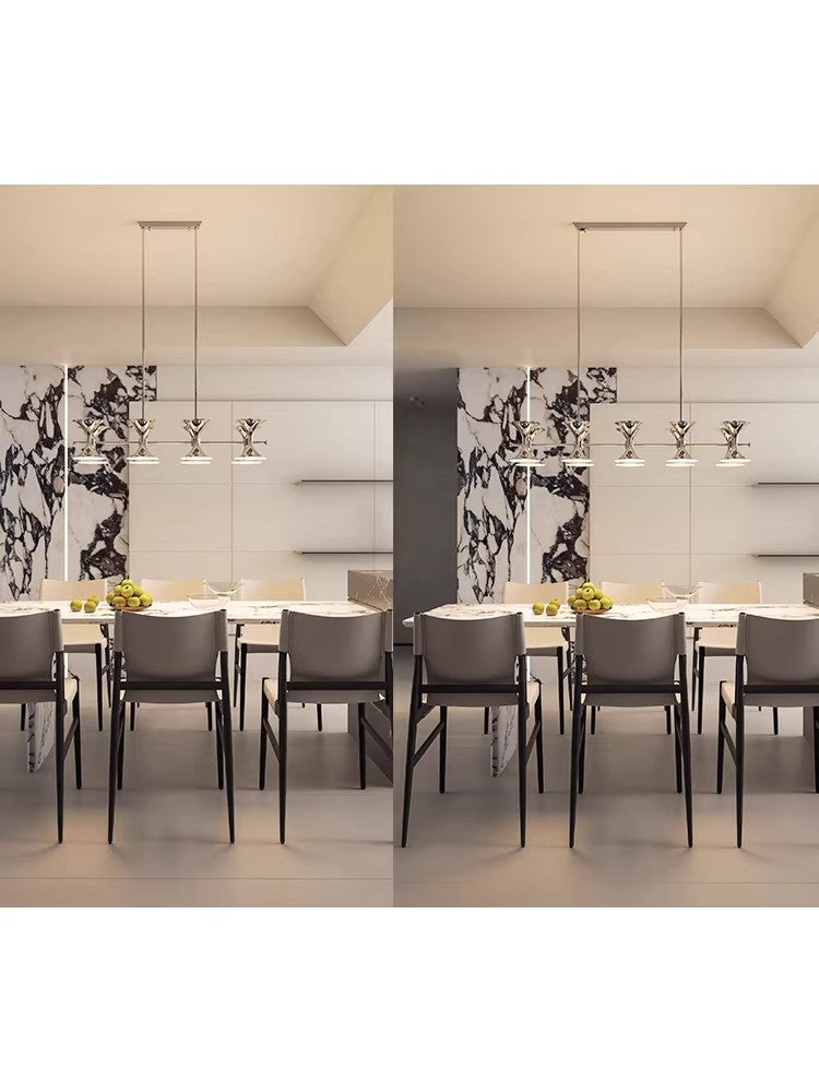 Bauhaus Horn Chandelier – Vintage Mid-Century Double-Sided Lighting Pendant