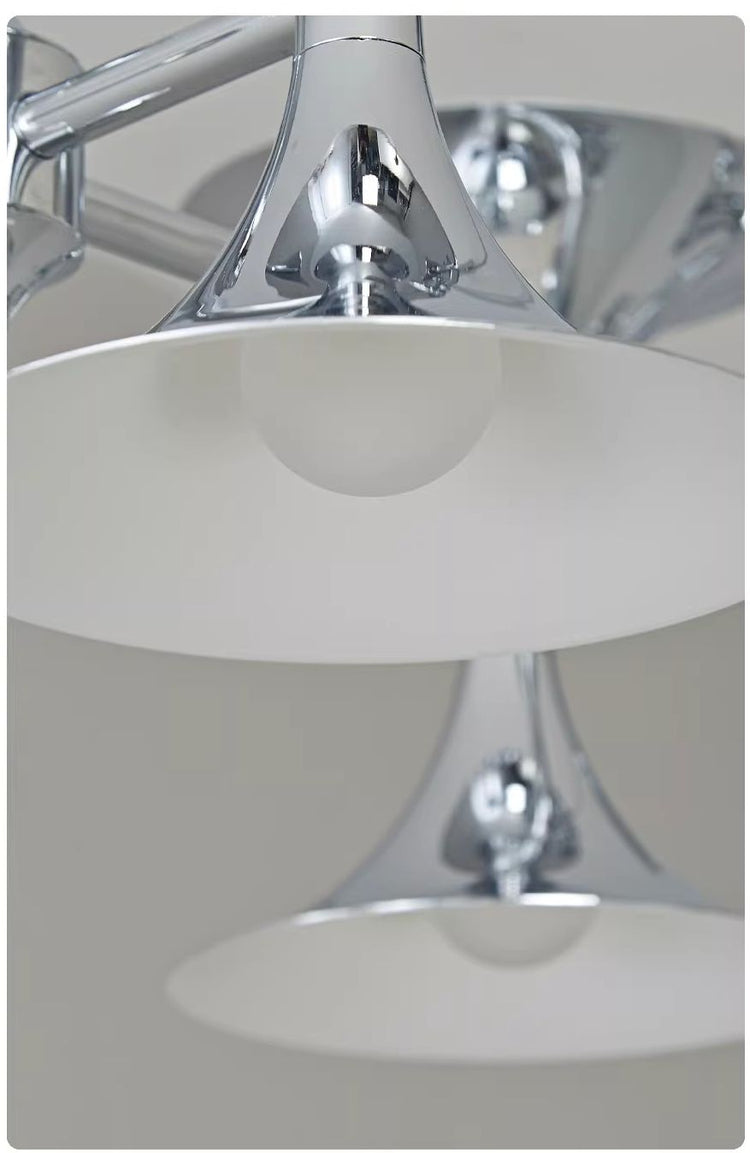 Bauhaus Horn Chandelier – Vintage Mid-Century Double-Sided Lighting Pendant