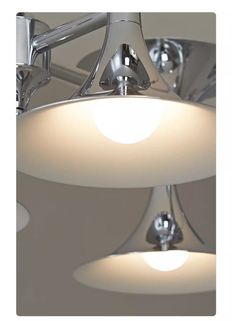 Bauhaus Horn Chandelier – Vintage Mid-Century Double-Sided Lighting Pendant