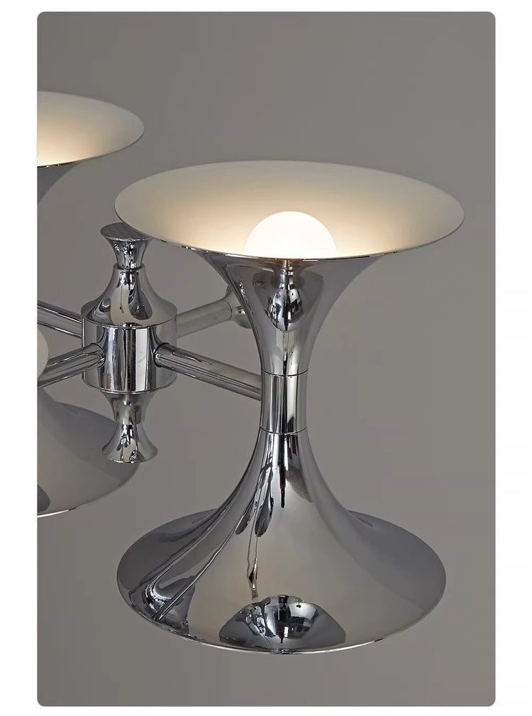 Bauhaus Horn Chandelier – Vintage Mid-Century Double-Sided Lighting Pendant