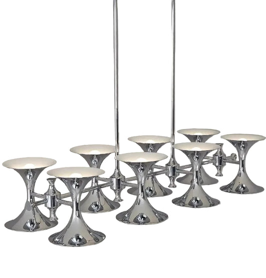 Bauhaus Horn Chandelier – Vintage Mid-Century Double-Sided Lighting Pendant