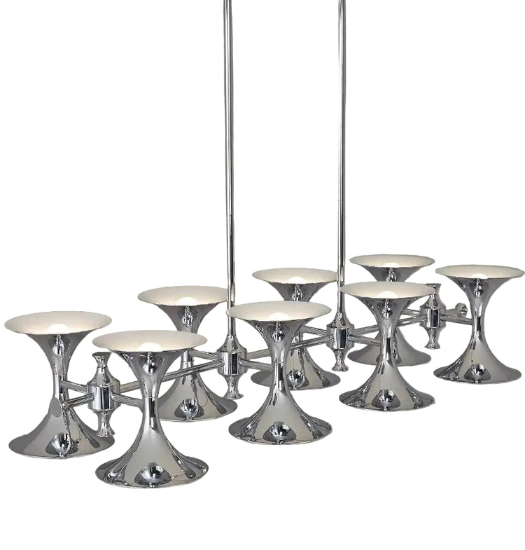 Bauhaus Horn Chandelier – Vintage Mid-Century Double-Sided Lighting Pendant