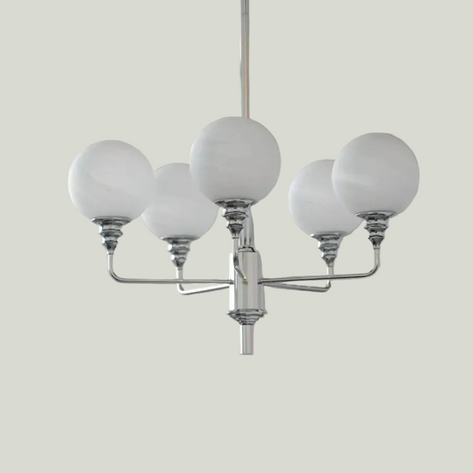 Bauhaus Original: Space Age Geometric Chandelier with Art Deco Tiered Detailing