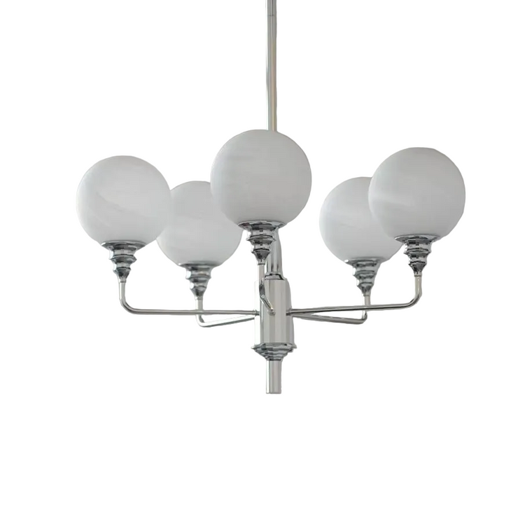 Bauhaus Original: Space Age Geometric Chandelier with Art Deco Tiered Detailing