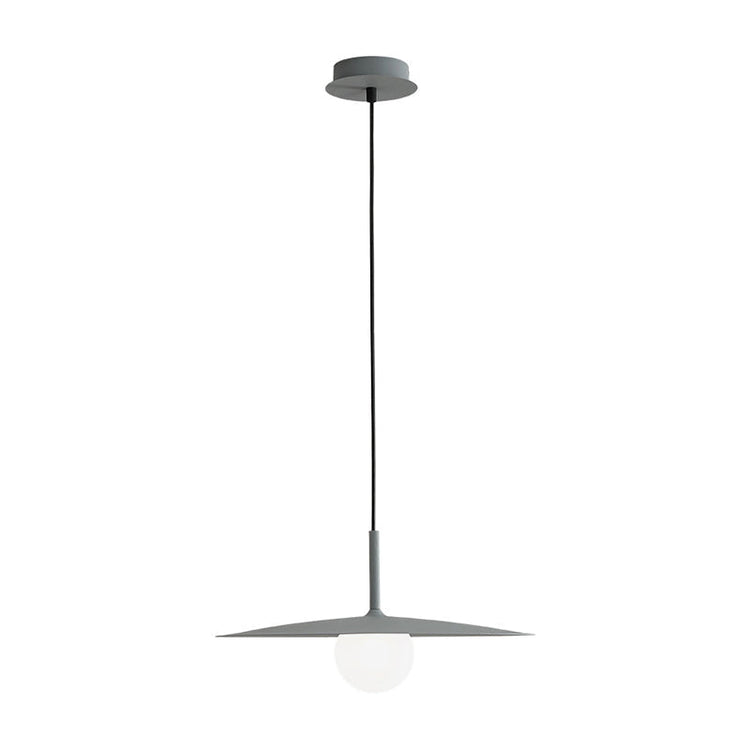 Modern Nordic Hanging Pendant Light with Milk Glass Shade - Single Bulb Ceiling Fixture in Black/Grey/White. 10/12.5 Width