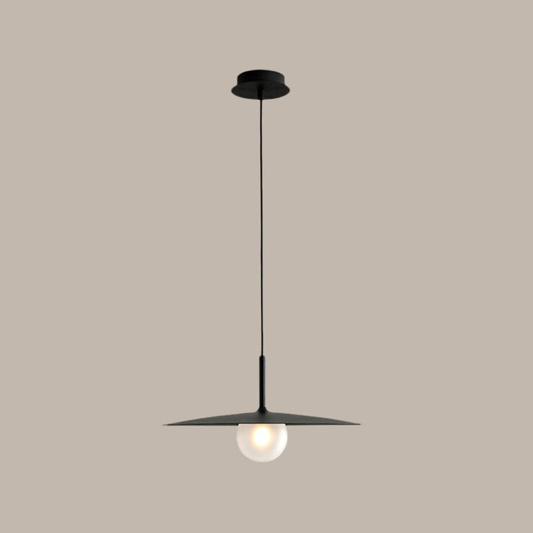 Modern Nordic Hanging Pendant Light with Milk Glass Shade - Single Bulb Ceiling Fixture in Black/Grey/White. 10/12.5 Width