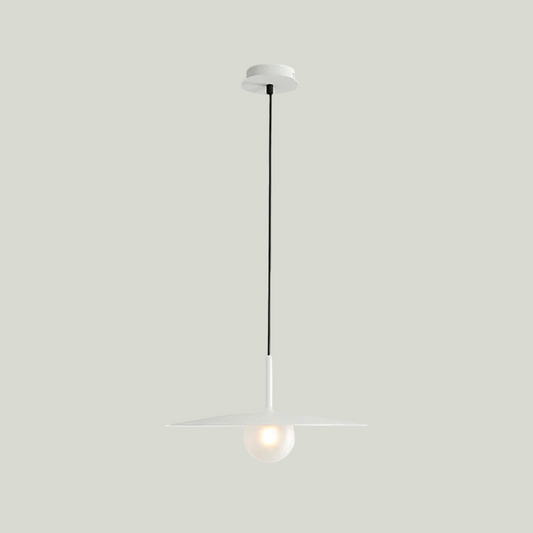 Modern Nordic Hanging Pendant Light with Milk Glass Shade - Single Bulb Ceiling Fixture in Black/Grey/White. 10/12.5 Width