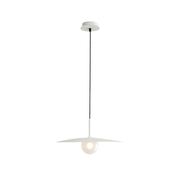 Modern Nordic Hanging Pendant Light with Milk Glass Shade - Single Bulb Ceiling Fixture in Black/Grey/White. 10/12.5 Width