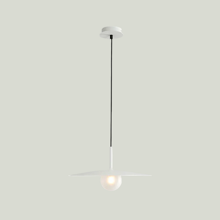 Modern Nordic Hanging Pendant Light with Milk Glass Shade - Single Bulb Ceiling Fixture in Black/Grey/White. 10/12.5 Width
