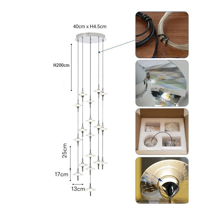 LLOYD Umbrella Original Design Crystal Diffuser LED Pendant Light