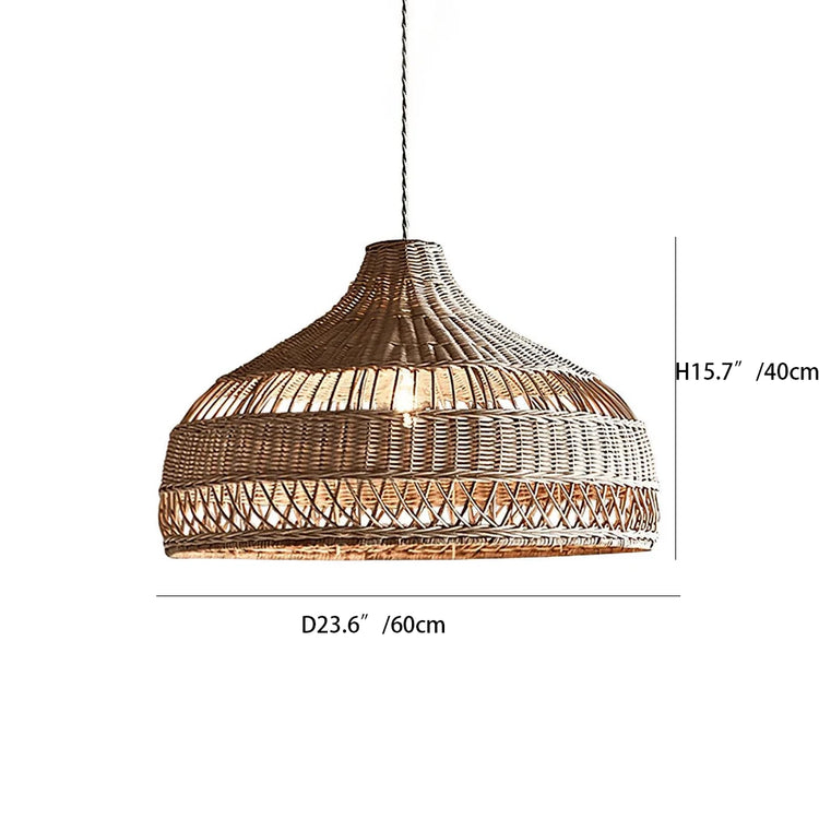 Artisanal Rattan Dome Pendant Lamp
