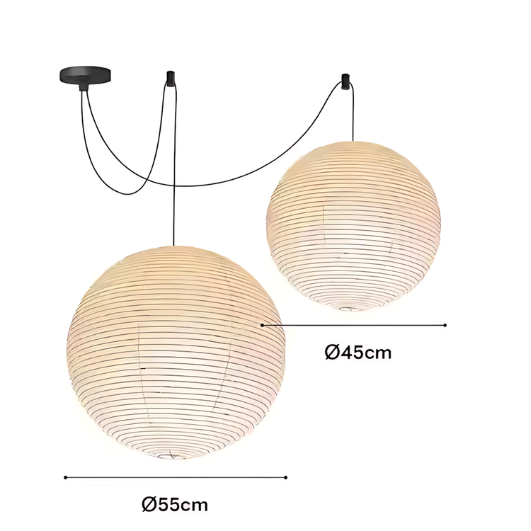 Akari 45A Washi Paper Round Series Pendant Lamp