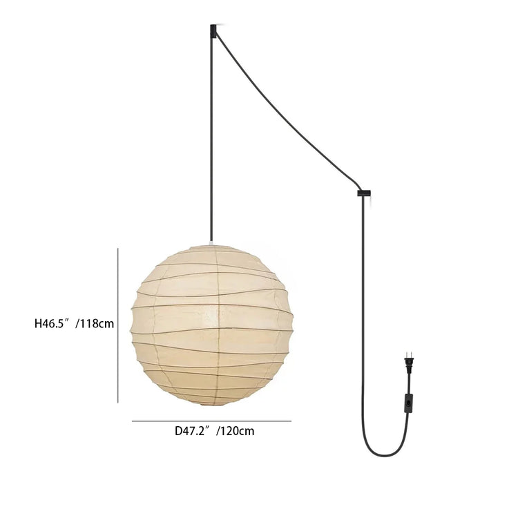 Washi Paper Pendant Swag Lamp