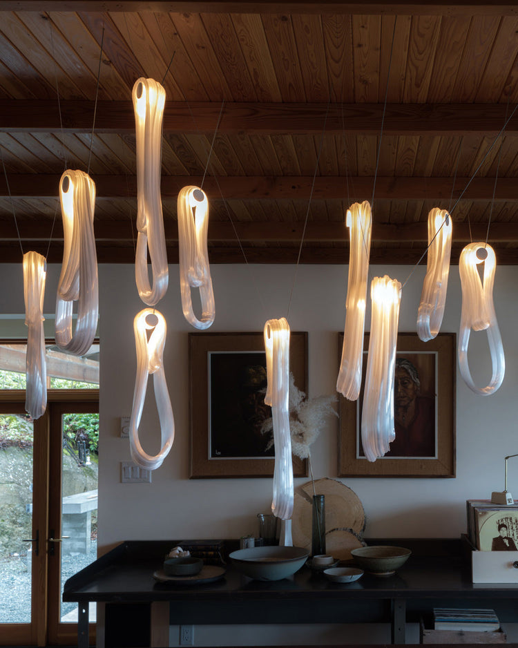 Folding Microfilaments Pendants light