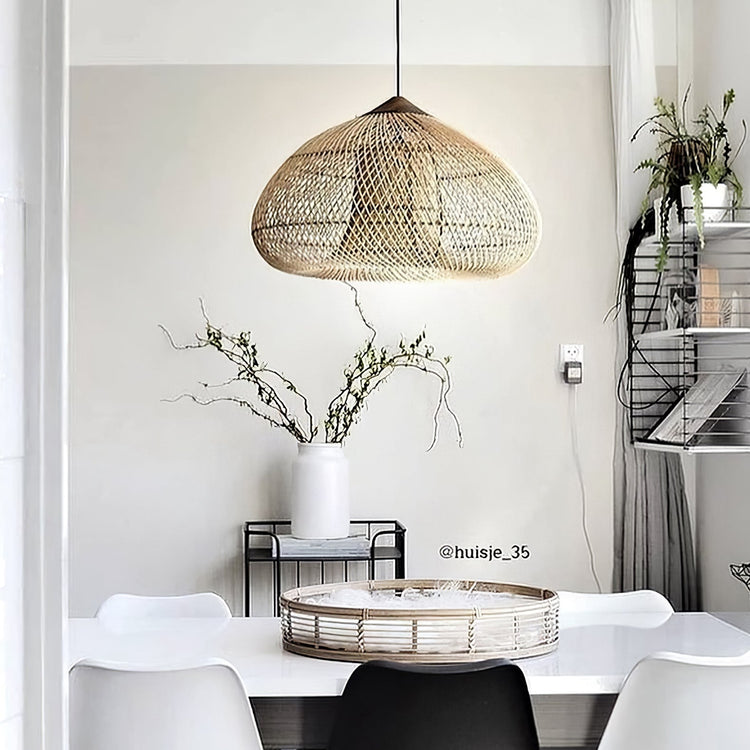 Braided Rattan Swag Pendant Lamp