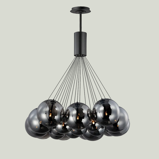 20 Light Multi Light Pendant. Black