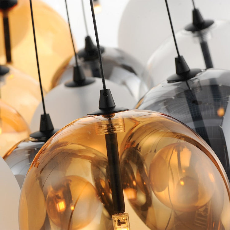 20 Light Multi Light Pendant. Black