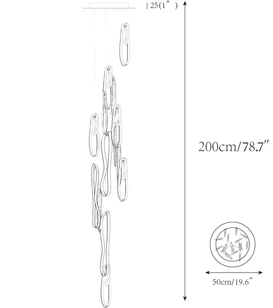 Folding Microfilaments Pendants light