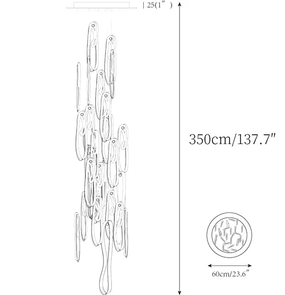 Folding Microfilaments Pendants light
