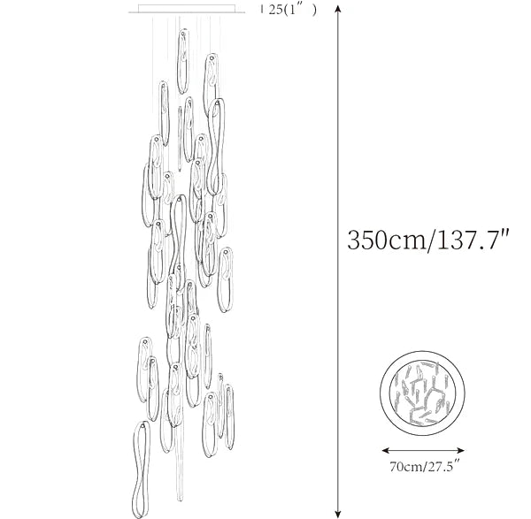 Folding Microfilaments Pendants light