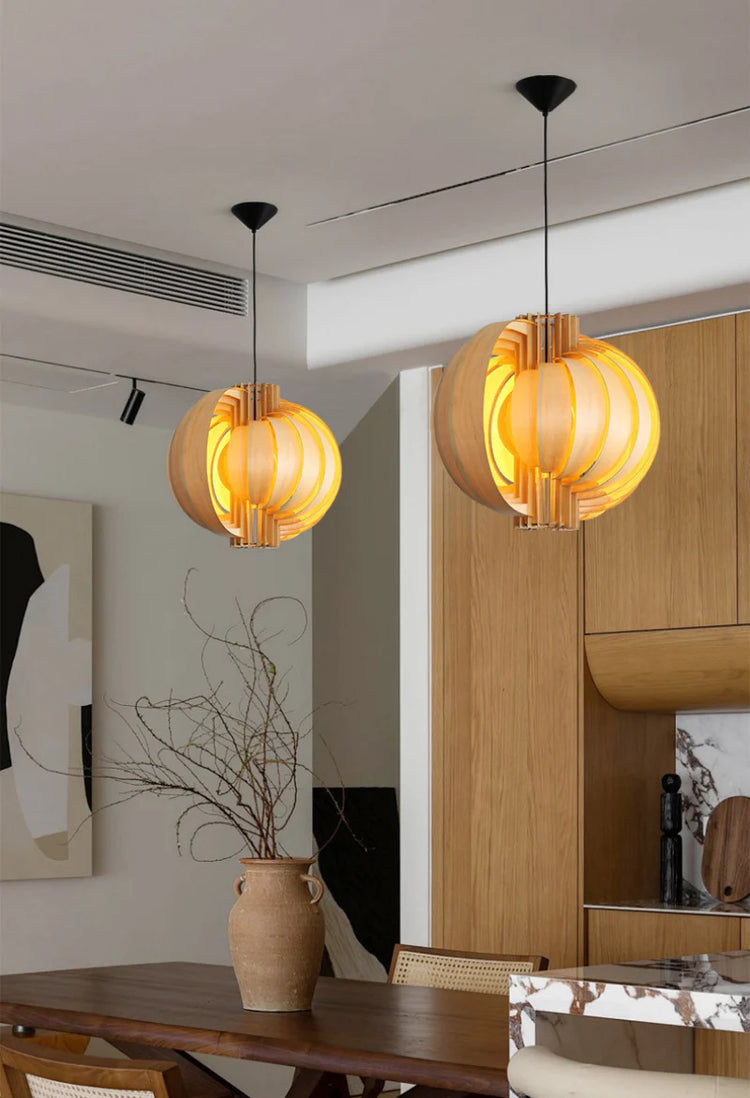 Harajuku Wooden Lantern Pendant Lamp