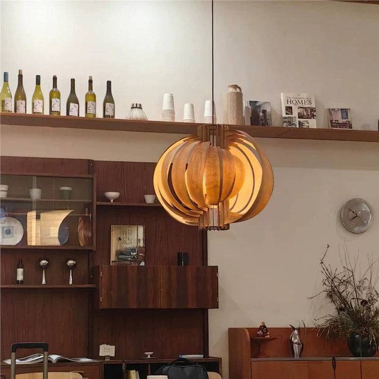 Harajuku Wooden Lantern Pendant Lamp